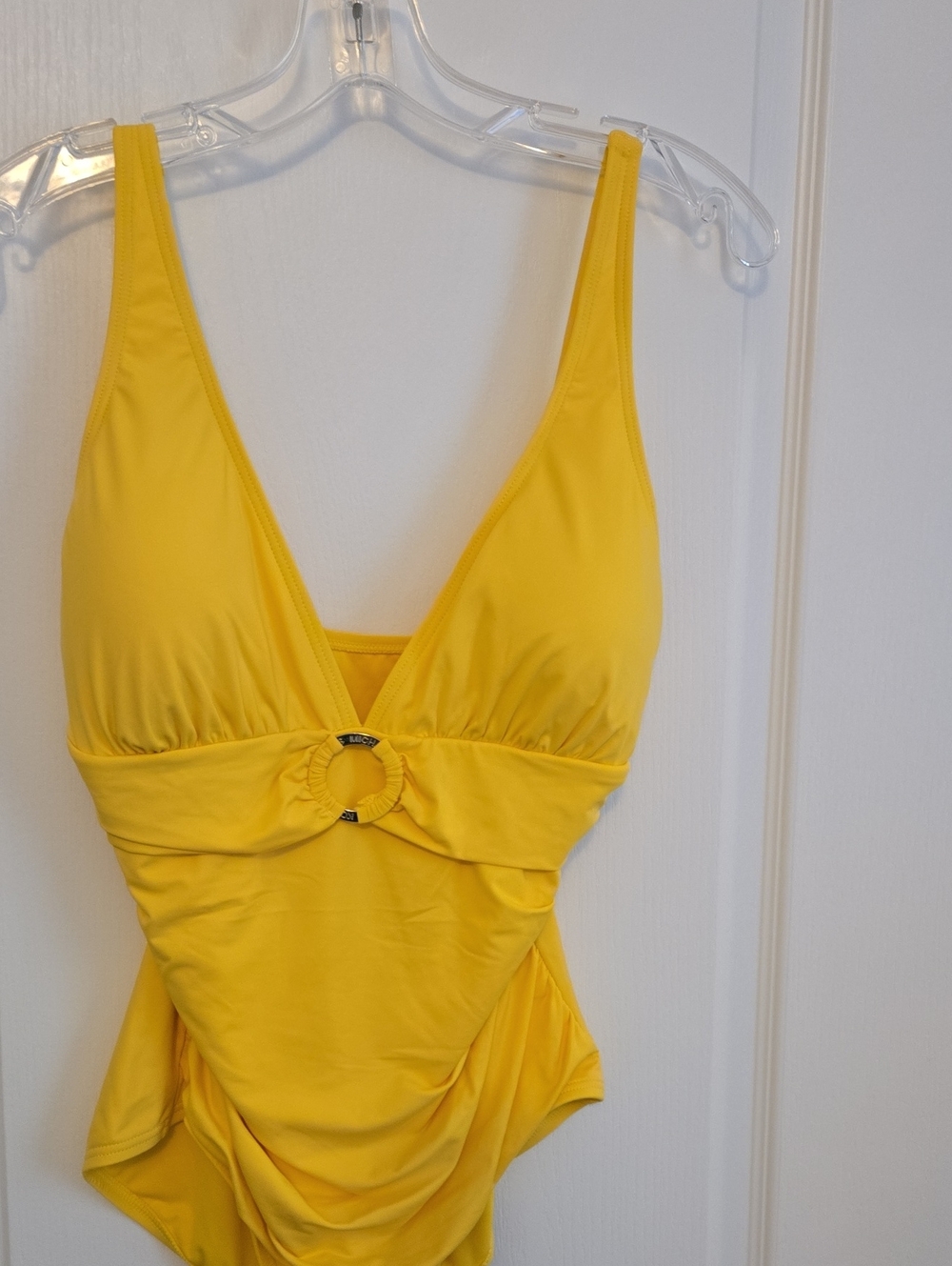 MICHAEL Michael Kors Yellow One-Piece Swimsuit with Ring Detail